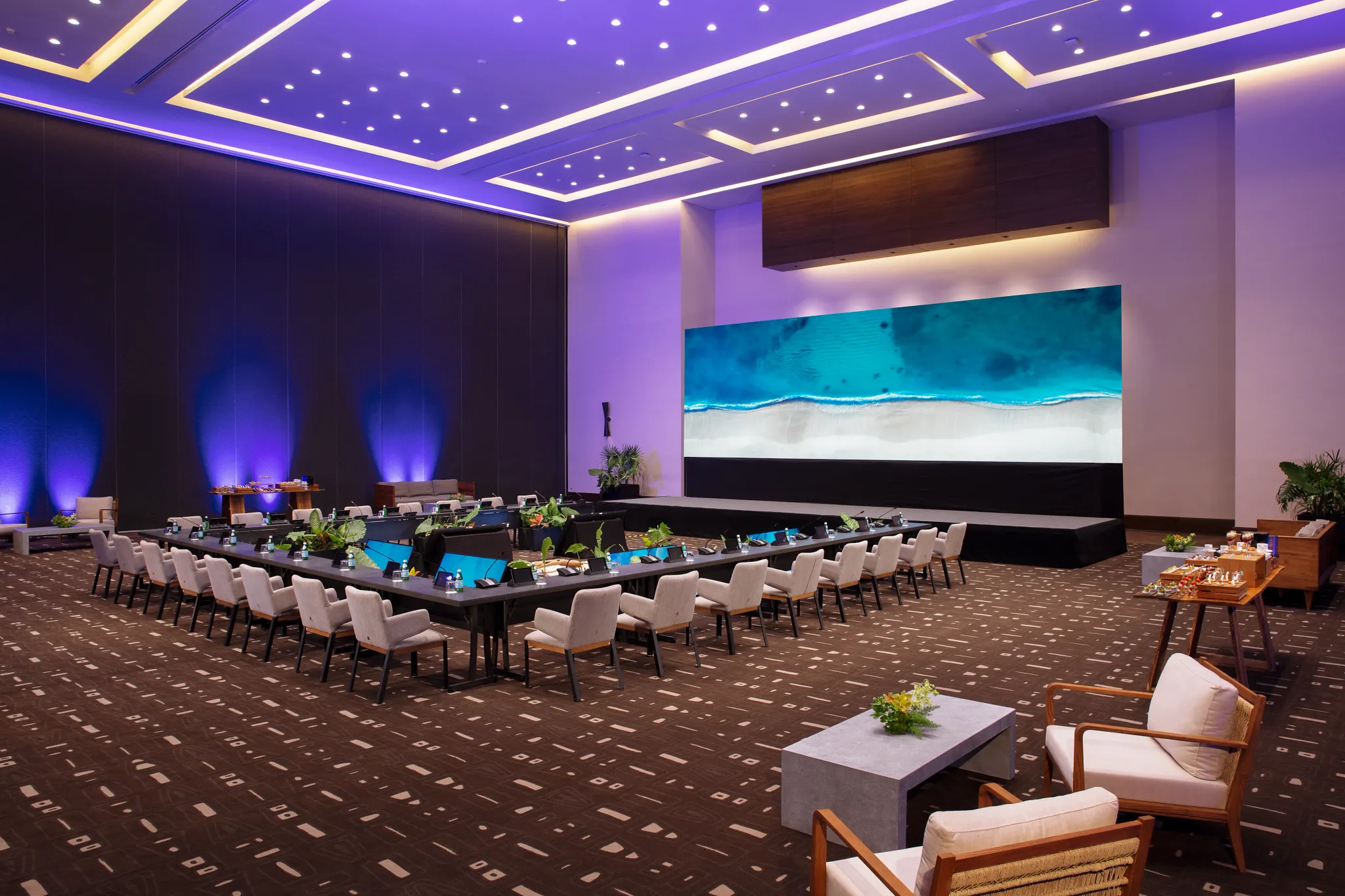 Elegant ballroom event setup for weddings and meetings at Secrets Moxché Playa Del Carmen